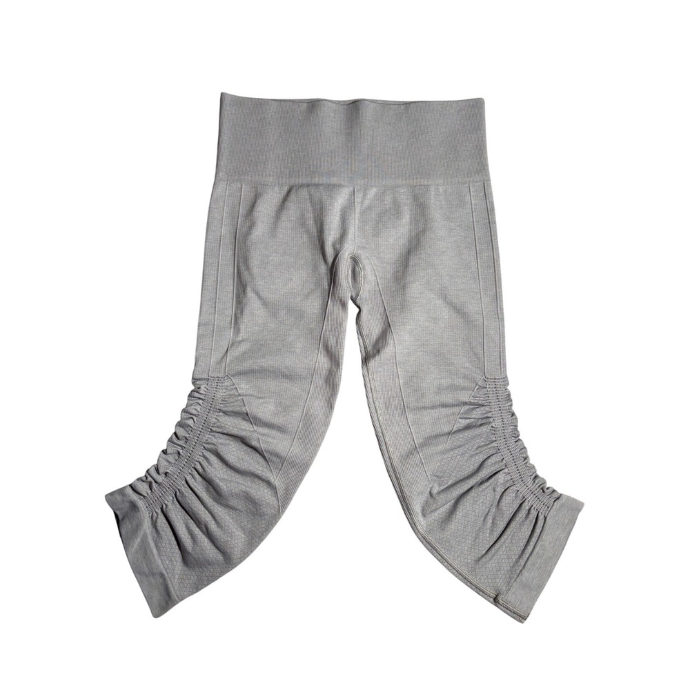 Lululemon Ebb to Street Tight‎ Crop Leggings Grey Ruched Seamless High Rise Yoga